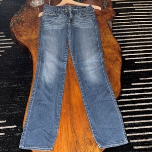 7 For All Mankind Blue Straight Leg Jeans